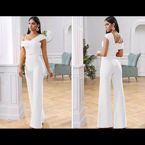 CONSERVATIVE BANDAGE JUMPSUIT PANTSUIT CO-ORD SET - Picture 2 of 2